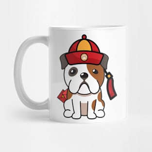 Cute English Bulldog Ready for lunar new year Mug